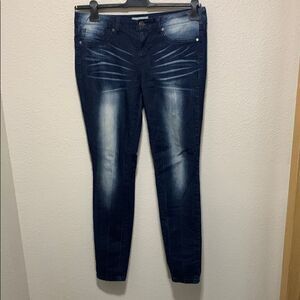 True Freedom Blue Skinny Jeans with Distressed Look